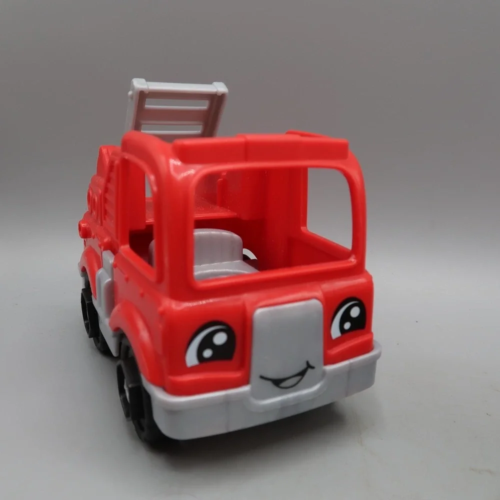 Set Of 4 Fisher Price Little People & Vehicles Fire Truck Pizza Delivery Truck